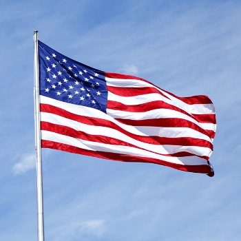 American flag flying in the wind