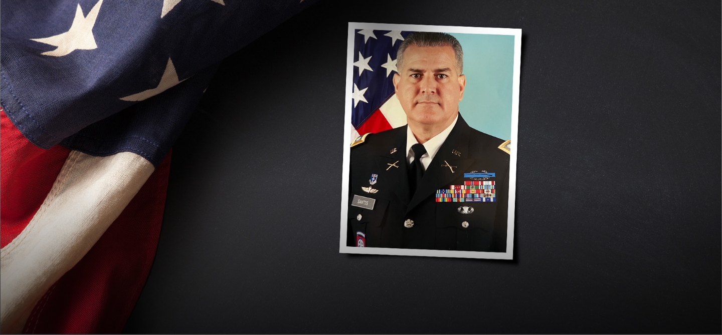 Al Santos in decorated uniform